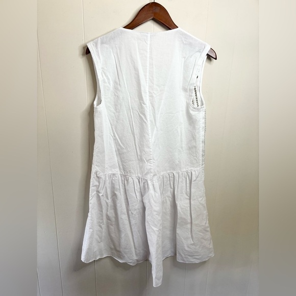 TIBI white cotton 2 piece dress set cover up mini dress size 0 - Picture 4 of 7